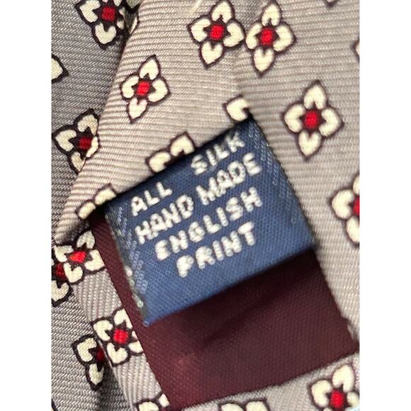 Vintage Italian All Silk Tie Lot – Handmade in Italy, English Print Gray & Navy - Picture 4 of 6
